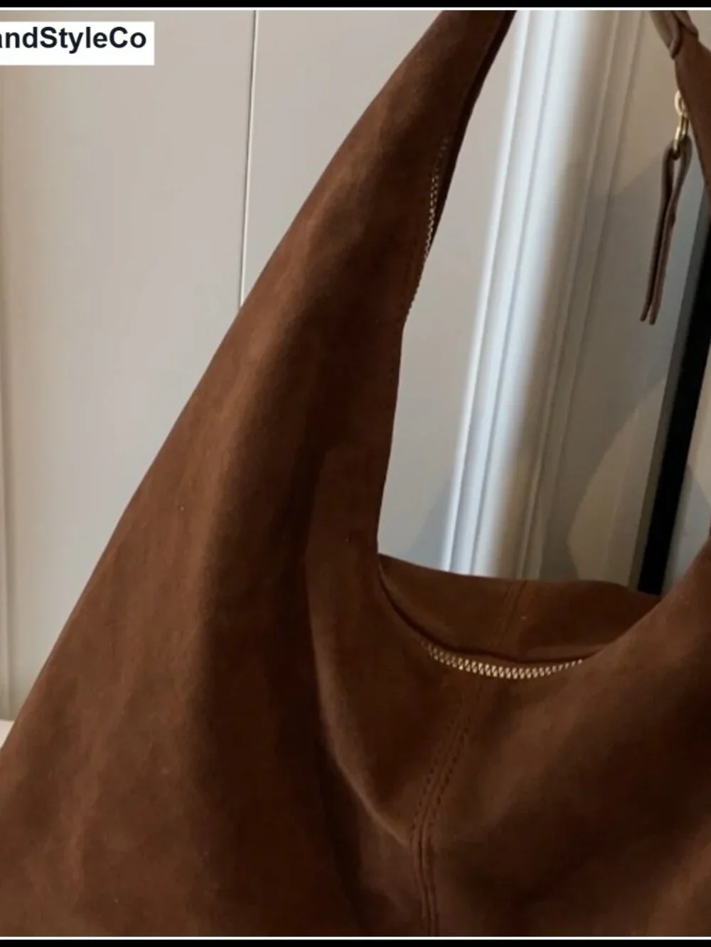 Faux Suede Slouchy Hobo Bag Women Shoulder Tote Fall Purse
